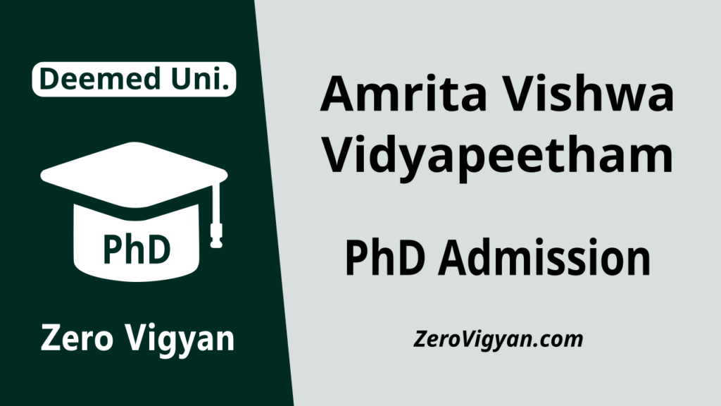 Amrita Vishwa Vidyapeetham PhD Admission