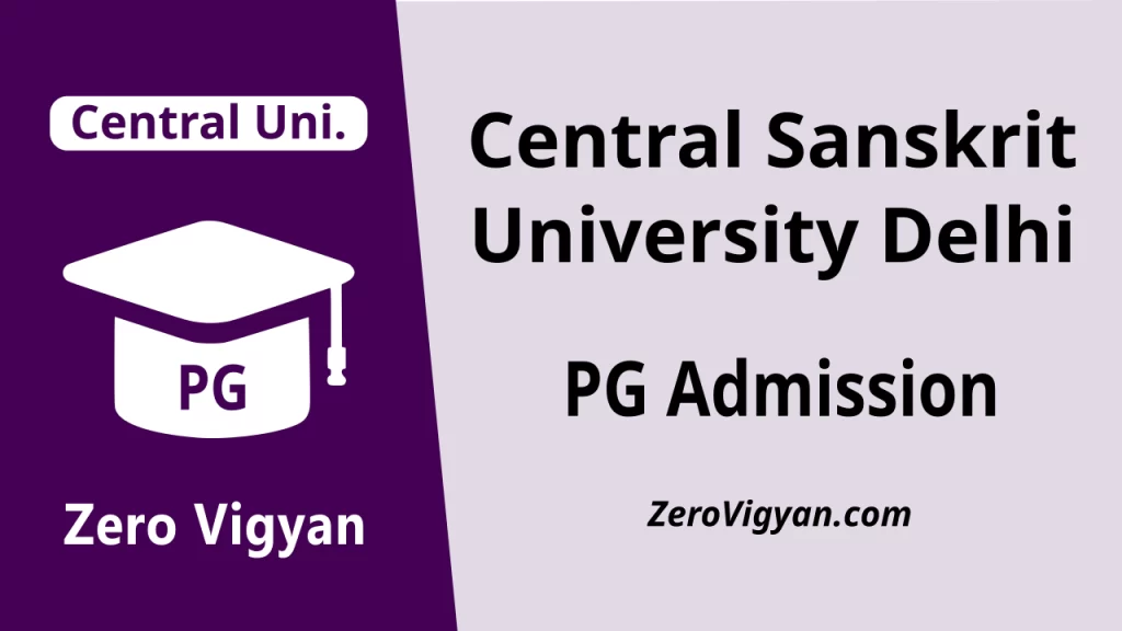 Central Sanskrit University PG Admission