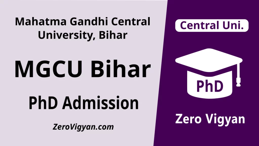 MGCU Bihar PhD Admission