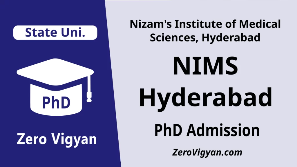 NIMS Hyderabad PhD Admission